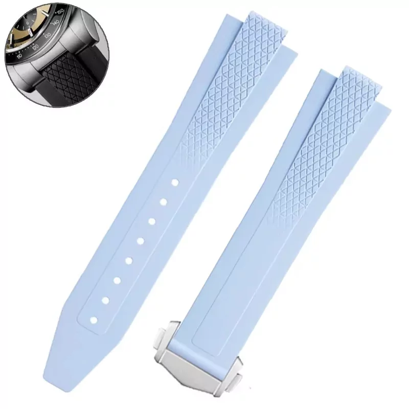 Rubber_Strap_for_Longines_conquest_8 Light Blue Strap for Hydroconquest L3 Longines Rubber - 22mm