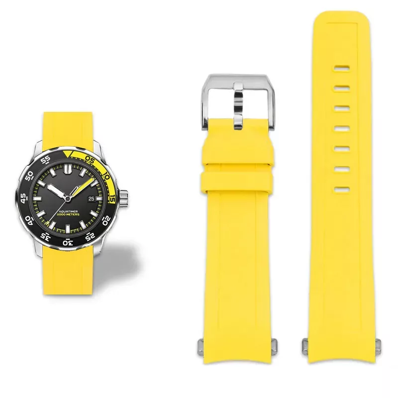 Rubber_Watch_strap_for_IWC_aquatimer_10 Yellow Strap Band IWC Aquatimer 2000 In Rubber 22mm