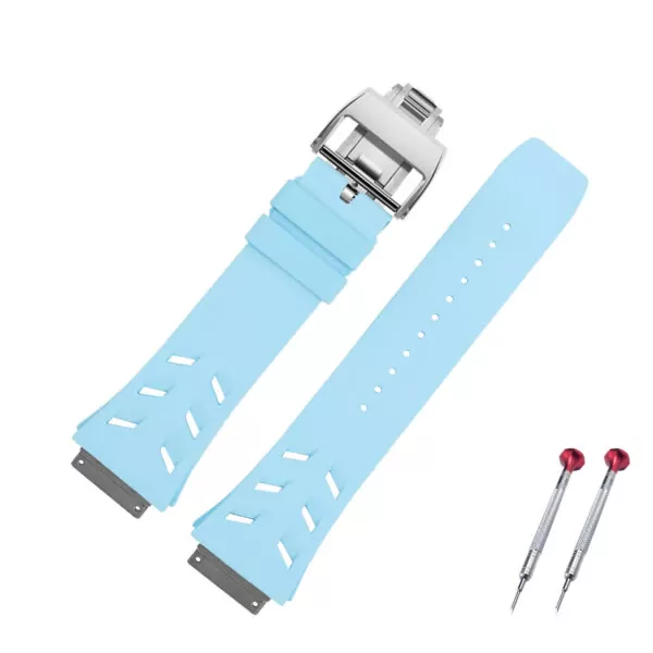 Rubber_strap_bracelet_for_Genuine_Richard_Mille_RM067_23 Vented Sky Blue Rubber Strap for Genuine Richard Mille RM-067