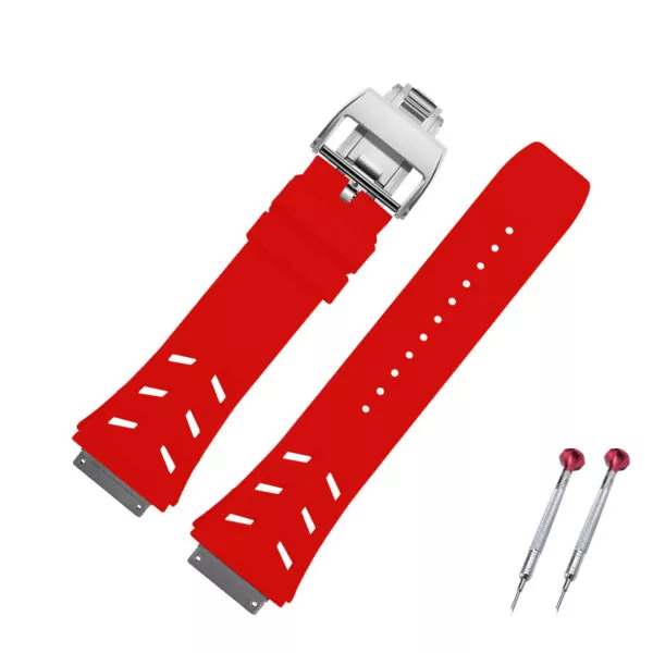 Rubber_strap_bracelet_for_Genuine_Richard_Mille_RM067_29 Vented Red Rubber Strap for Genuine Richard Mille RM-067