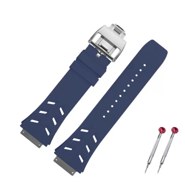 Rubber_strap_bracelet_for_Genuine_Richard_Mille_RM067_40 Vented Navy Blue Rubber Strap for Genuine Richard Mille RM-067