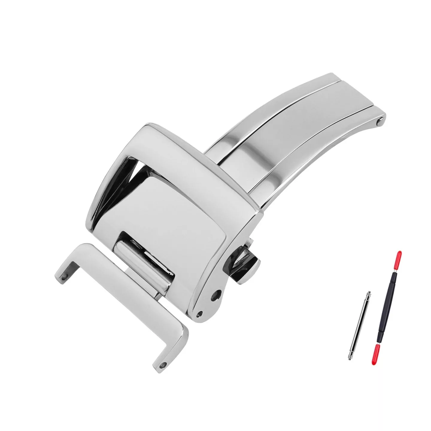 Seiko_watch_buckle_for_Premier_series_SNP093-96-1 Silver Folding Clasp for Seiko Premier in Stainless Steel - 18mm