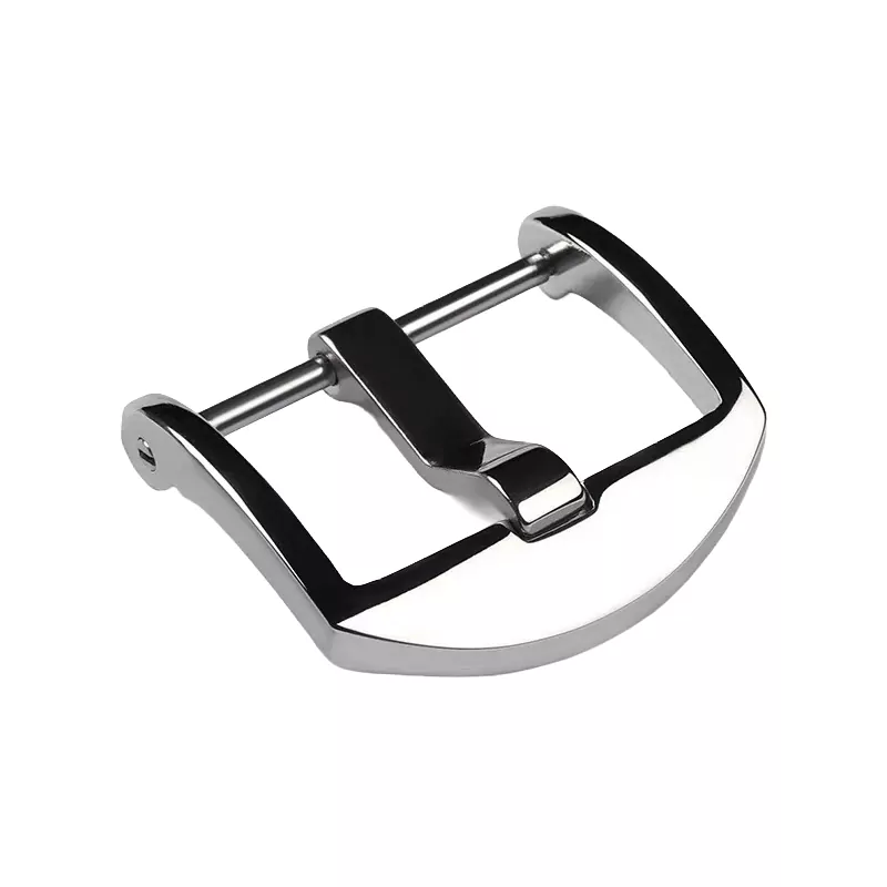 Stell_Round_Panerai_Buckle_6 Round Polished Steel Pin Buckle for Officine Panerai Luminor, Marina, Submersible - 20,22mm