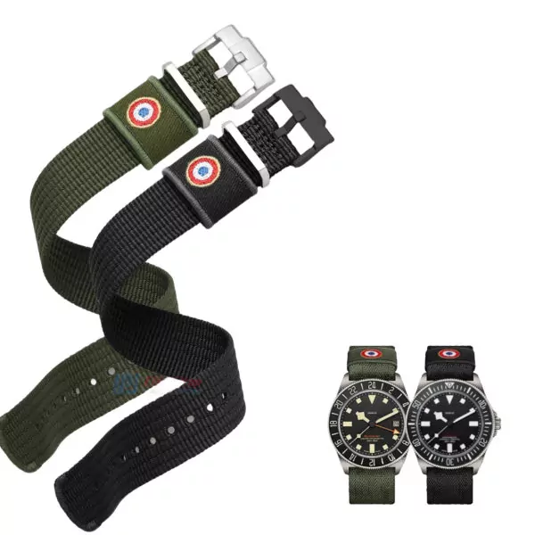 bracelet_Nato_for_Tudor_Pelagos_FXD_GMT_Black-bay_Marine_National_1 Black Nato Strap Tudor Black Bay, Pelagos GMT/FXD Marine National in Nylon - 22mm