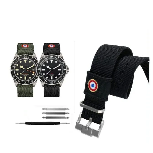bracelet_Nato_for_Tudor_Pelagos_FXD_GMT_Black-bay_Marine_National_15 Black Nato Strap Tudor Black Bay, Pelagos GMT/FXD Marine National in Nylon - 22mm