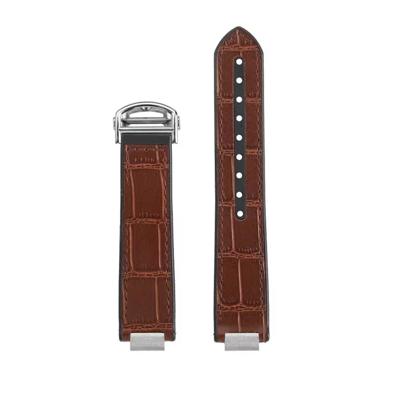 Leather_Rubber_Back_strap_bracelet_for_Cartier_Ballon_Bleu_17 Brown Leather Strap Bracelet for Ballon Bleu Cartier Rubber back- 2 sizes