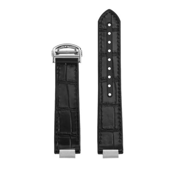 Leather_Rubber_Back_strap_bracelet_for_Cartier_Ballon_Bleu_20 Black Leather Strap Bracelet for Ballon Bleu Cartier Rubber back- 2 sizes
