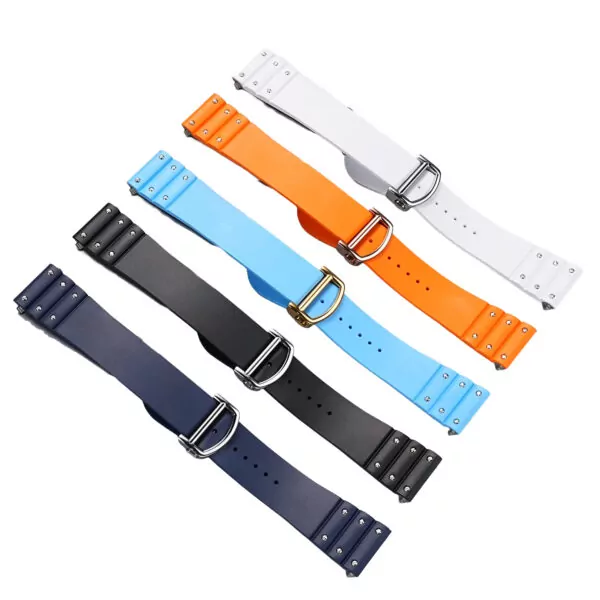 main-image-1 White Rubber Strap Band for New Santos Cartier Quick Switch -21mm