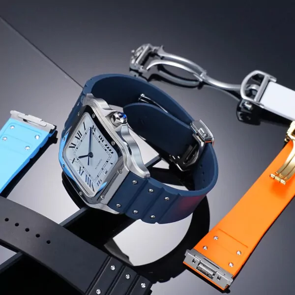 main-image-5 White Rubber Strap Band for New Santos Cartier Quick Switch -21mm