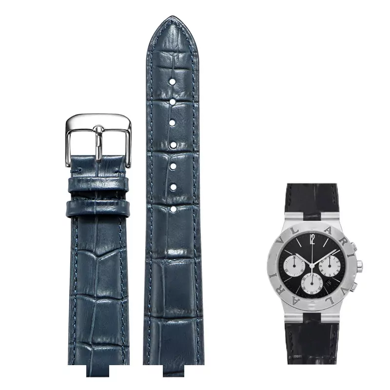 Leather_strap_for_Bvlgari_diagono_36 Blue Genuine Leather Strap for Diagono Bvlgari - 6 sizes