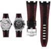 Perforated_Double_Stitching_Strap_for_Audemars_Piguet_Royal_Oak_Offshore_18 Black & Red Perforated Leather Bracelet for Audemars Piguet Royal Oak Offshore - 28mm