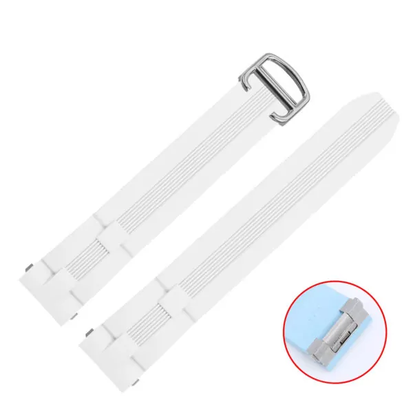 Rubber_strap_bracelet_for_Cartier_Roadster_19mm_26 White Rubber Strap Band for Cartier Roadster Quick Switch - 19mm