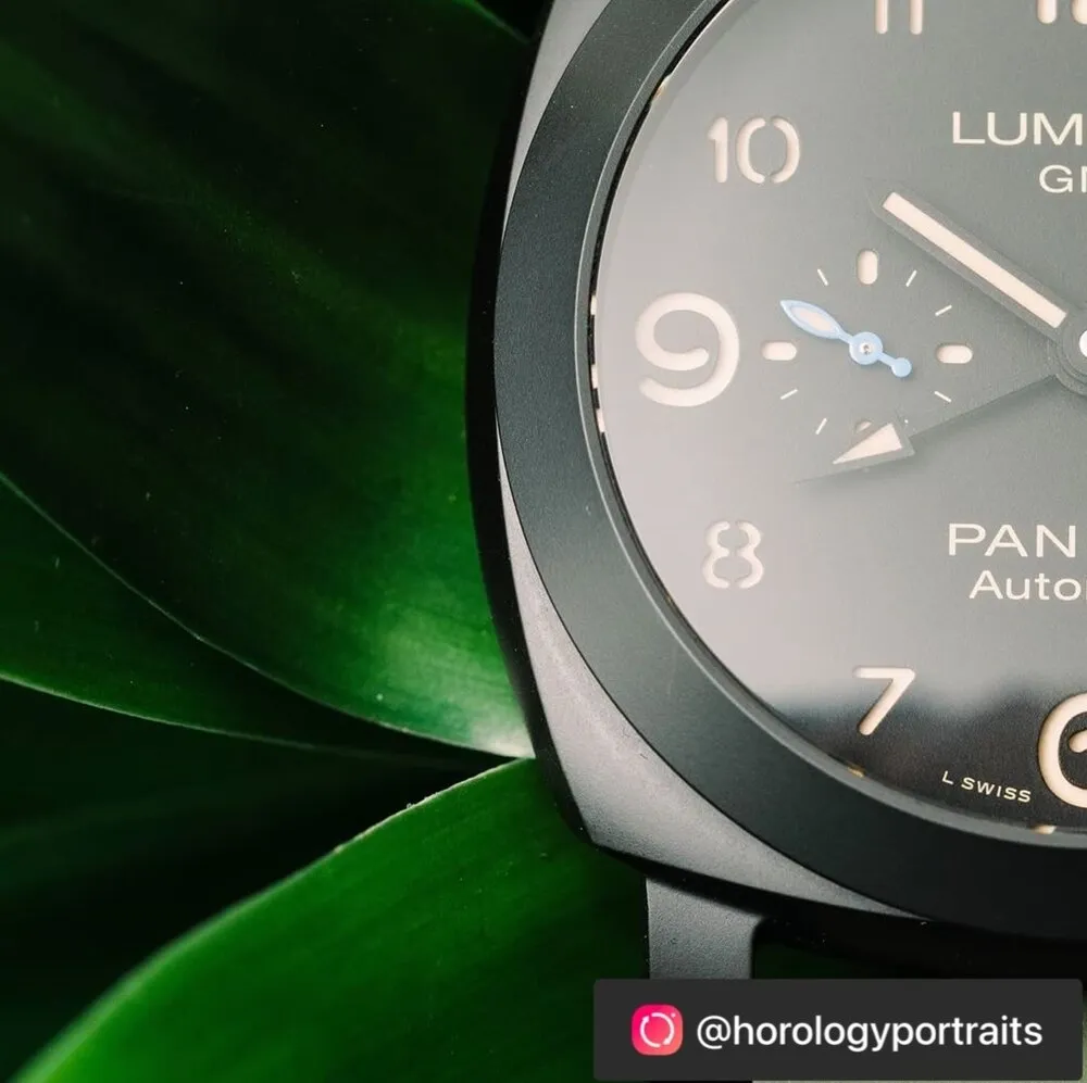 Aftermarket strap fitted to a luxury watch